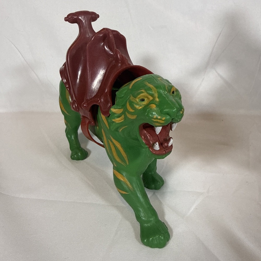 Vintage He-Man MOTU Figure BATTLE CAT + SADDLE & STRAP Mattel 1982 Cringer heman